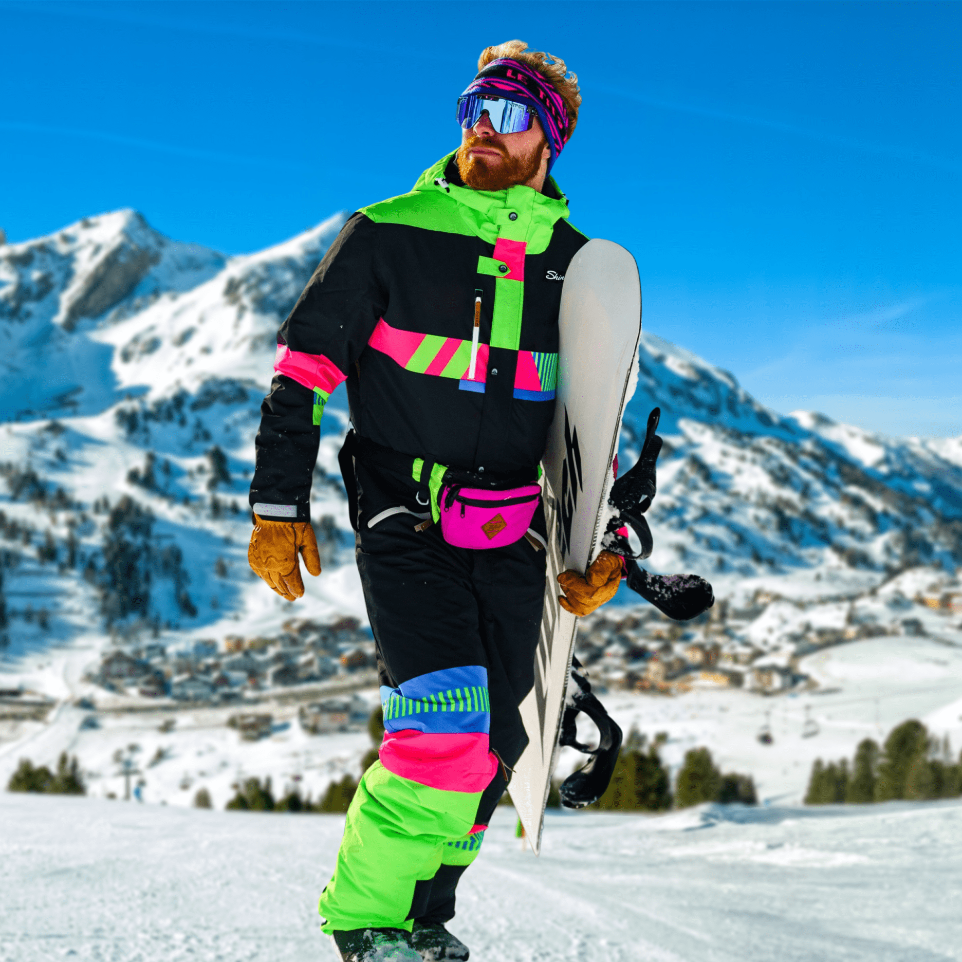 The Geodisiac Shinesty Mens Retro Neon Ski Suit XL Walmart