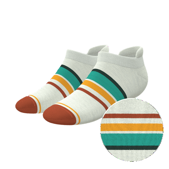 The Stellar - Shinesty Retro Stripe Heel Hammock Ankle Socks  Large