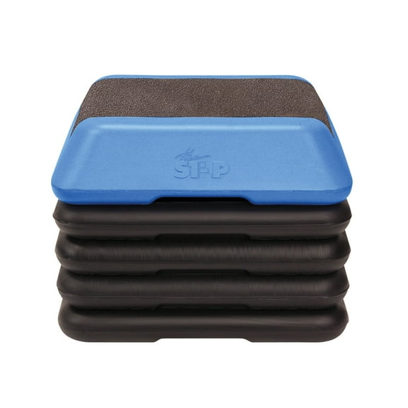 The Step High Step Aerobic Platform with High Step Blue Aerobic Platform and 4 Black Risers