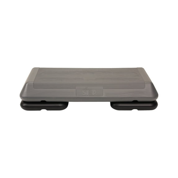The Step Original Circuit Size Aerobic Stepper Platform with Grey Nonslip Platform and Two Original Black Risers
