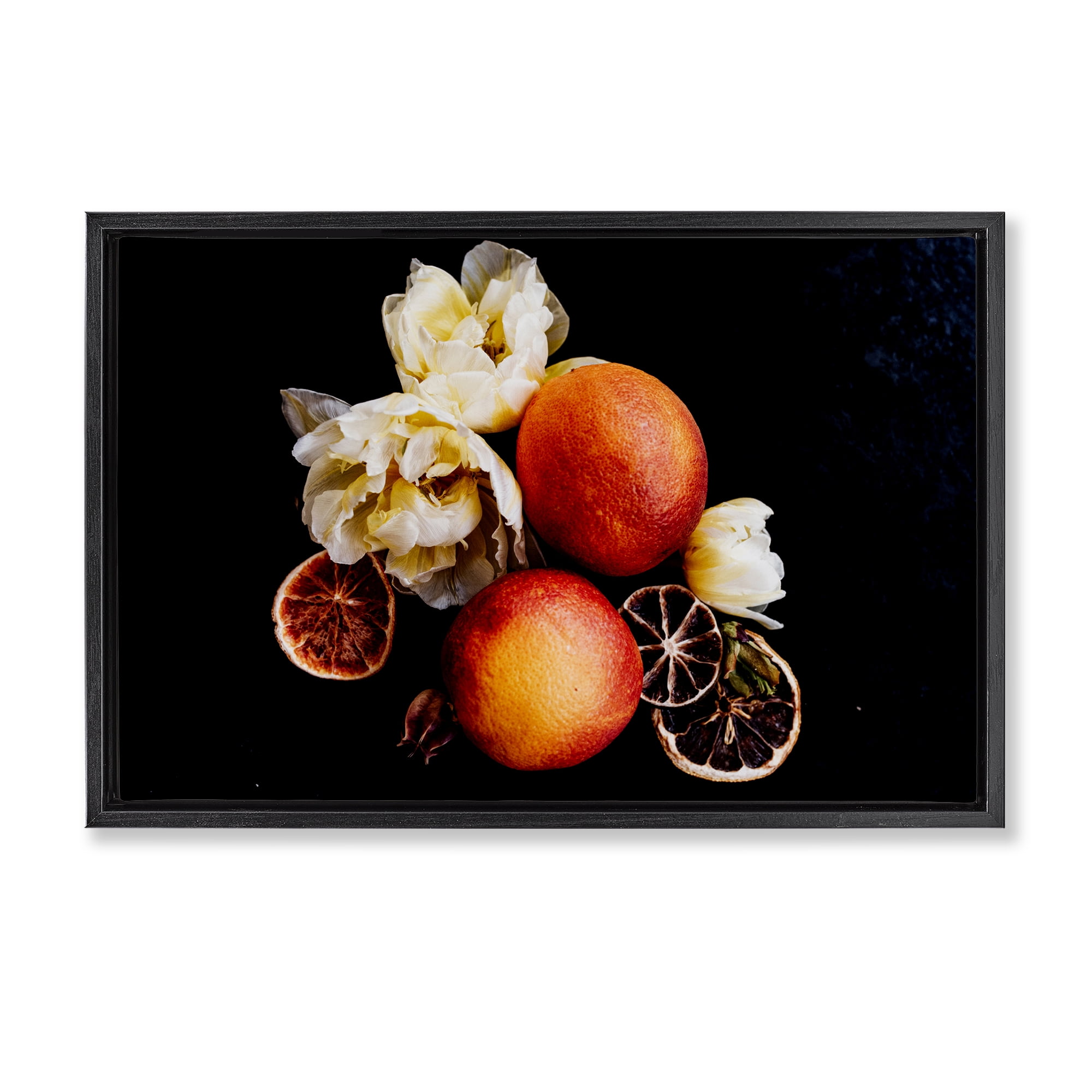 The Still Spring Fruit Black Framed Floater Canvas Wall Art, design by Amy Carroll