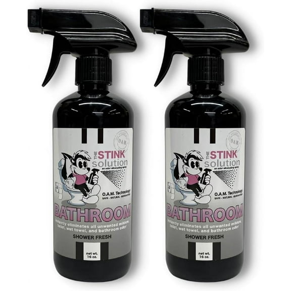 The Stink Solution Bathroom Odor Eliminator Spray, Shower Fresh, 16 oz, 2 Count