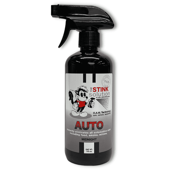 The Stink Solution Car Deodorizer, Odor Eliminator for Seats, Midnight Scent, for Car Interiors, 16 oz