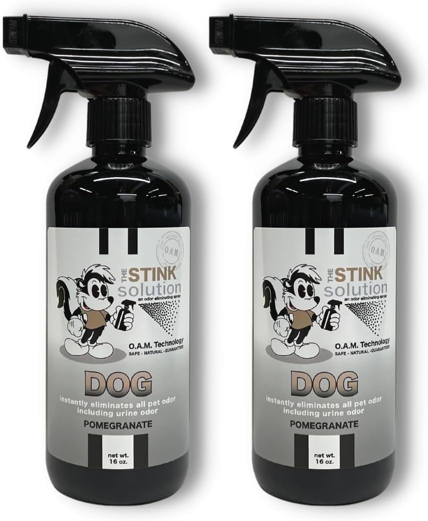 The Stink Solution Dog Odor Eliminator Spray, Pomegranate, 16 oz, 2 Count