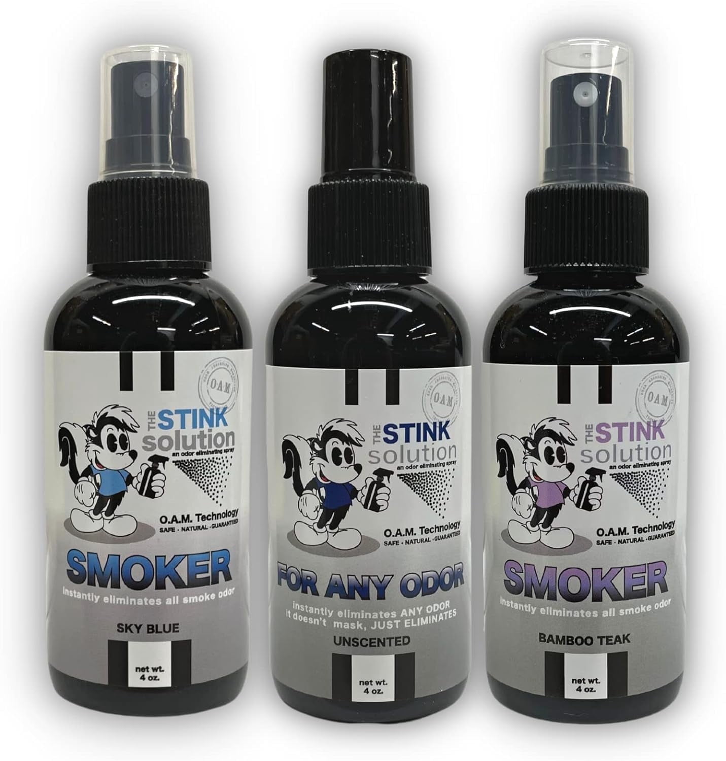 The Stink Solution Smoke Odor Neutralizing Spray, Bamboo Teak, Unscented, 3  Pack (4 oz Each)