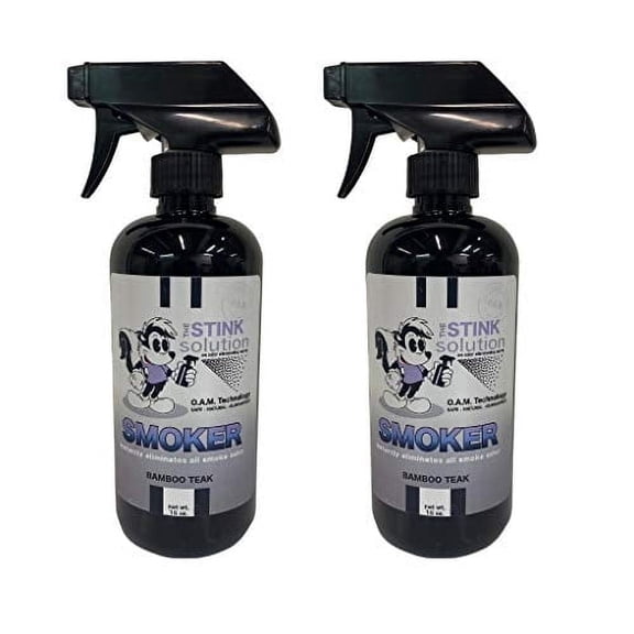 The Stink Solution Smoke Odor Eliminator Spray Removes Cigarette Smell 2 16 oz Bottles Bamboo Teak