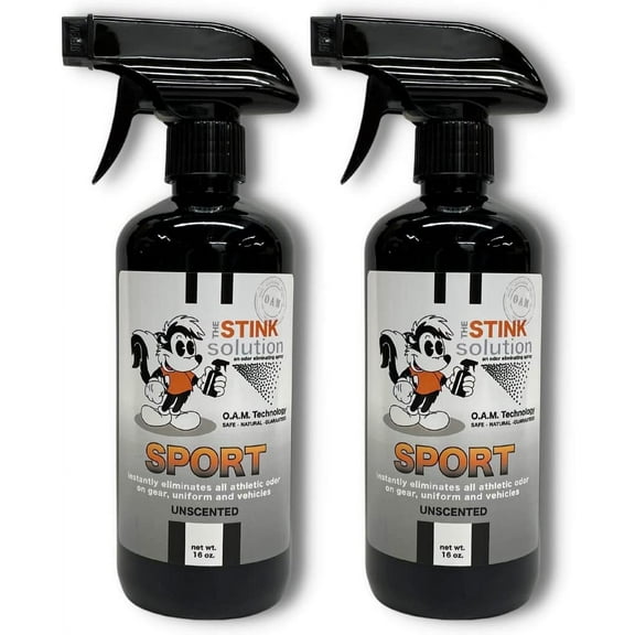 The Stink Solution Sports Gear Odor Eliminator Spray, Unscented, 16 fl oz, 2 Pack