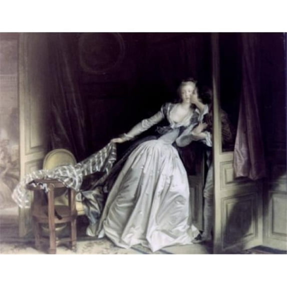 The Stolen Kiss by Jean Honore Fragonard Oil on Canvas 1780 1732-1806 Russia St Petersburg the Hermitage - 18 x 24 in.