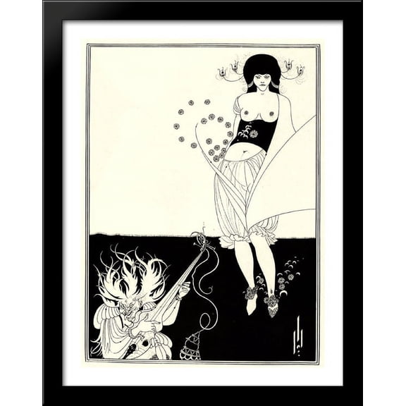 The Stomach Dance 28x36 Large Black Wood Framed Print Art by Aubrey Beardsley