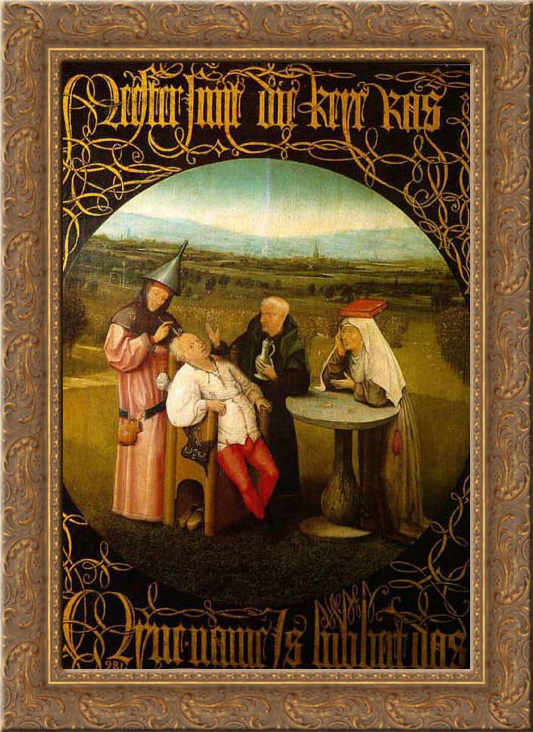 The Stone Operation / The Extraction of the Stone Madness / The Cure of Folly 20x24 Gold Ornate Wood Framed Canvas Art by Bosch, Hieronymus - image 1 of 2