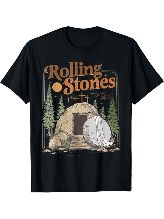 The Stone Was Rolled Away He Is Alive Retro Christian Easter T-Shirt TShirt