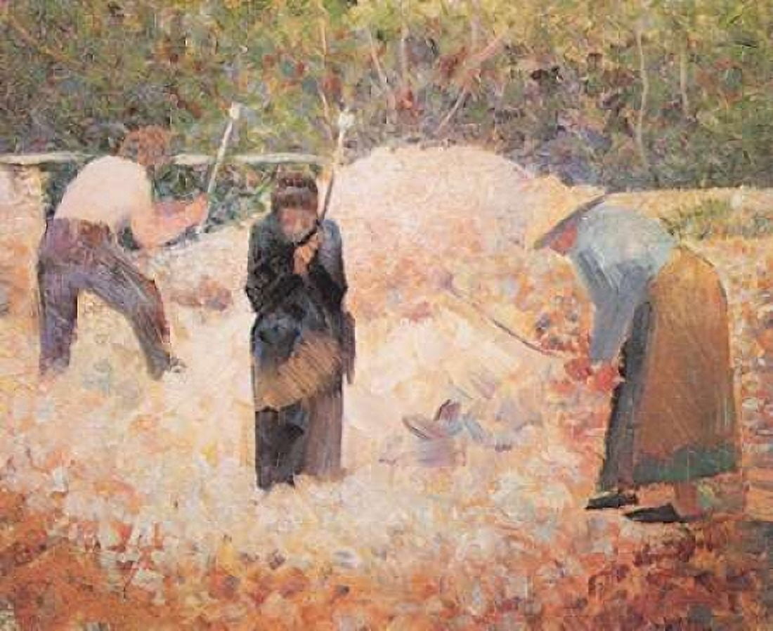 The Stonebreakers Le Raincy Canvas Art - Georges Seurat (22 x 28)