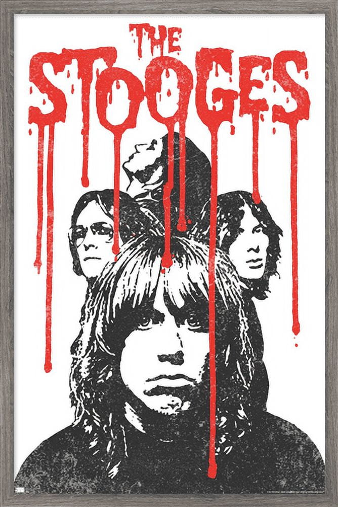 The Stooges - Bleeding Logo Wall Poster, 14.725" x 22.375", Framed