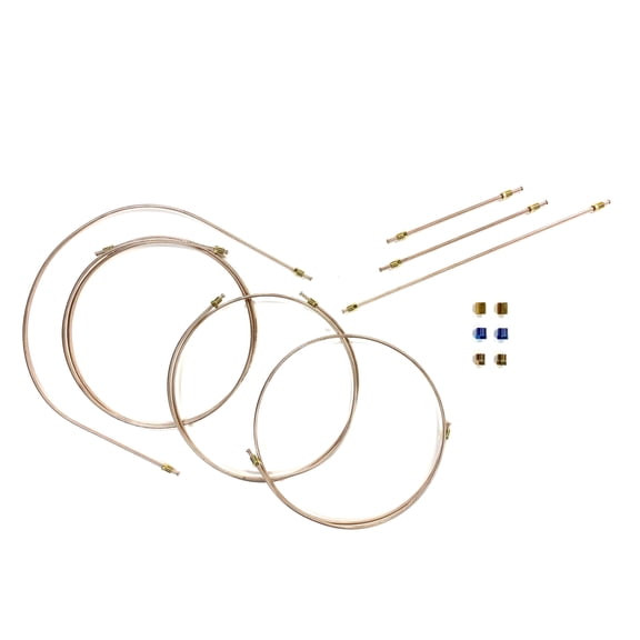 The Stop Shop 1/4 Inch Copper Nickel Brake Line Kit With 14 Inverted Double Flares And An Assortment Of Fittings And Unions