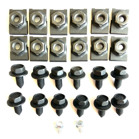 The Stop Shop 1970-1973 STD & RS Front Spoiler Hardware Set with Bolts, Clip Nuts and Screws