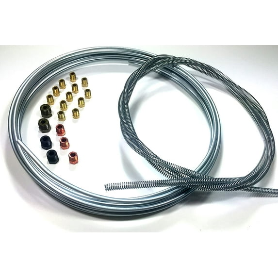 The Stop Shop 25 ft of 3/16 Brake Line Kit - Tube / 8 ft of Armor/Fittings