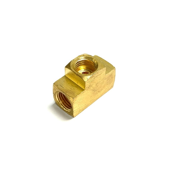 The Stop Shop 3-Way Female Brake Line Tee For 1/4 Inch Tube With Inverted Flare Fittings, All 7/16"-24 Threads With Mounting Hole(One Piece)