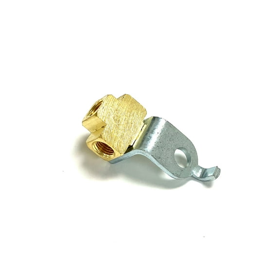 The Stop Shop 3-Way Female Brake Line Tee For 3/16 Inch Tube With Mounting Bracket For Inverted Flare Fittings, All 3/8"-24 threads Ports (One Piece)