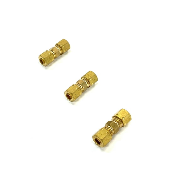 The Stop Shop Brass 1/4 Inch Compression Union (Pack of 3)