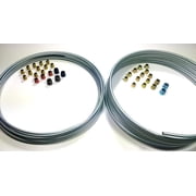 The Stop Shop Complete 25 Rolls of 3/16 and 1/4 inch Brake Line Kit WITH Fittings