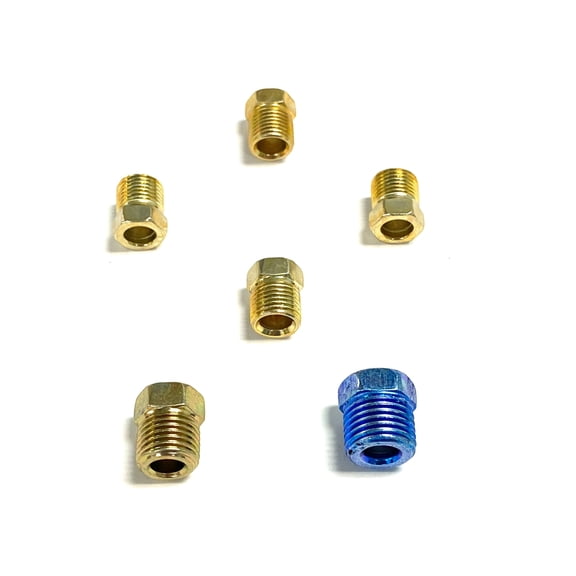 The Stop Shop Fitting Kit for 1/4 Inch Inverted Flare Brake Lines, Made In USA (6 Piece Kit)