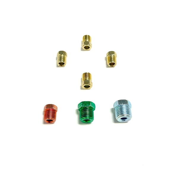 The Stop Shop Fitting Kit for 3/16 Inch Inverted Flare Brake Lines, Made in USA (7 Piece Kit)