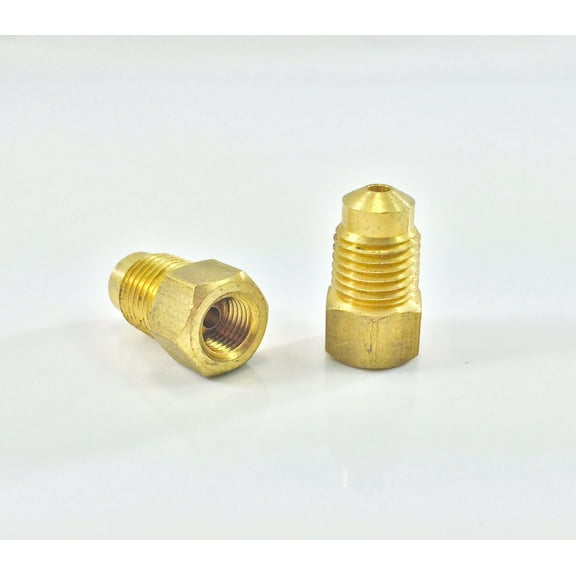 The Stop Shop Inverted Flare to Bubble Flare Brake Line Adaptor for 3/16" Tube, (Female) Inverted Flare, 3/8-24 to (Male) 1/2-18 Bubble Flare