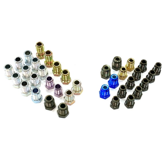 The Stop Shop Metric ISO/Bubble Flare Brake Line Fitting Kit for 3/16 and 1/4 Tube