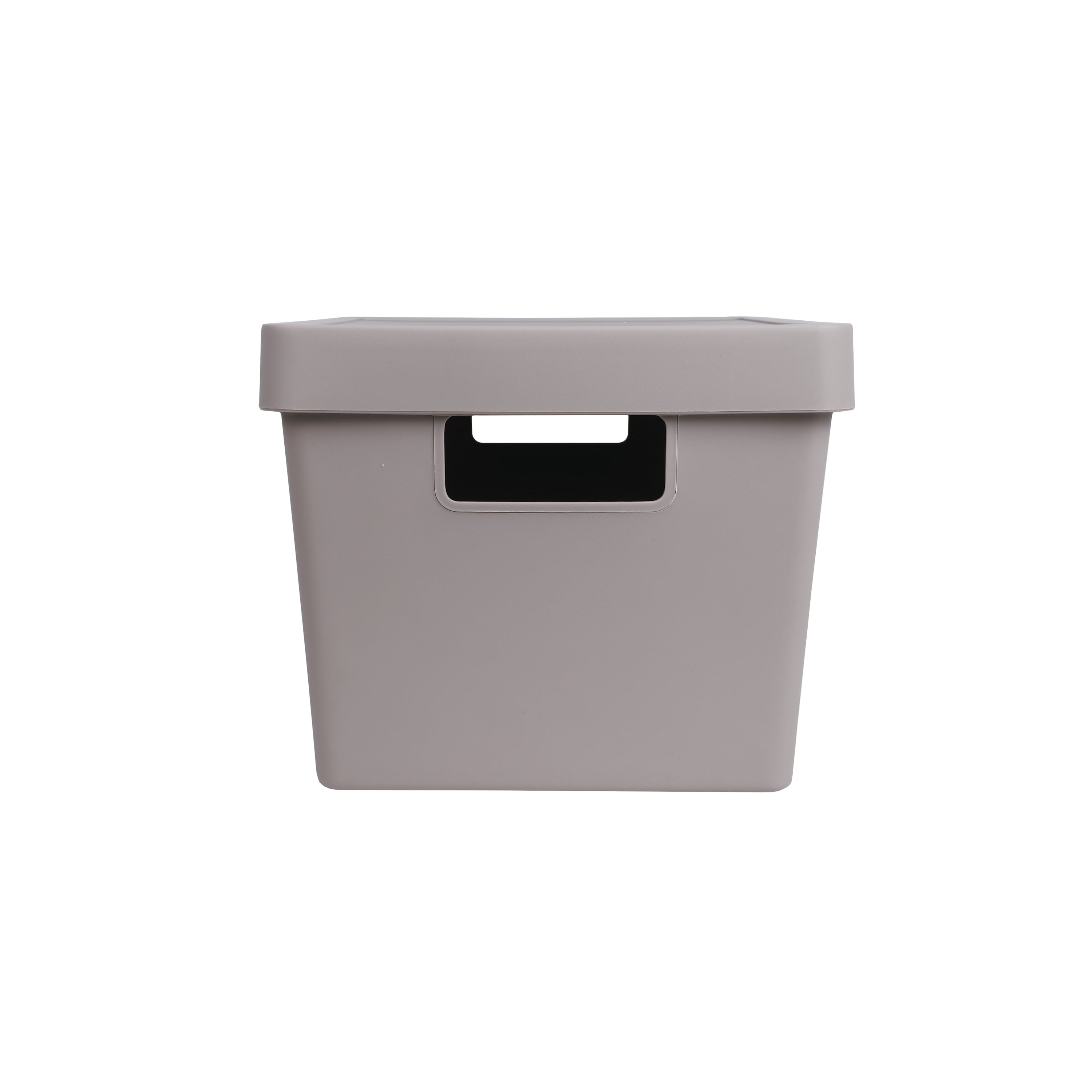 Plastic Bendable Storage Box with Lid, 14.05" x 10.5" x 8.54", Light Gray, The Storage Editions Plastic, Adult Use