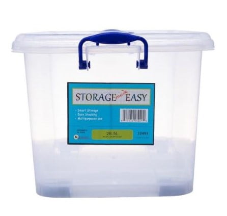 32L Plastic Storage Box with Wheels, 20"x13.5"x11" for Adults and Teens
