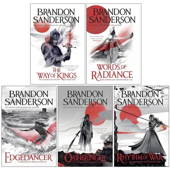 Brandon Sandersons The Stormlight Archive 5-Book Collection The Way of Kings, Words of Radiance, Oathbringer, Rhythm of War & Edgedancer