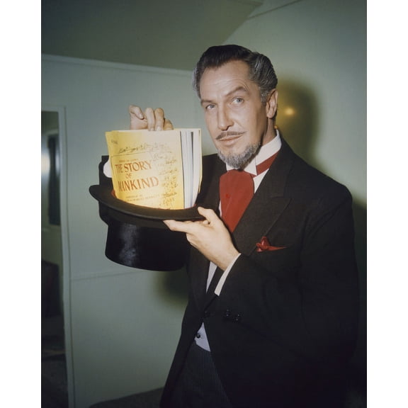 The Story Of Mankind Vincent Price Holding Script In Top Hat 24X36 Classic Hollywood Poster