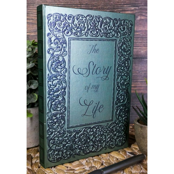 The Story Of My Life Rococo Gothic Scroll Art Embossed Blank Page Journal Book