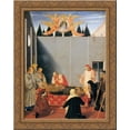thumbnail image 1 of The Story of St. Nicholas The Death of the Saint 24x20 Gold Ornate Wood Framed Canvas Art by Fra Angelico, 1 of 2