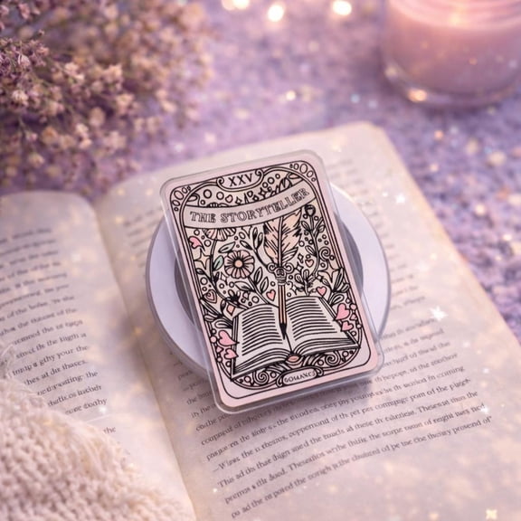 The Storyteller Tarot Phone, Bookish Reader Aesthetic Phone, Writer Phone Grip, Book Lover Phone Holder, E-Reader Accessory