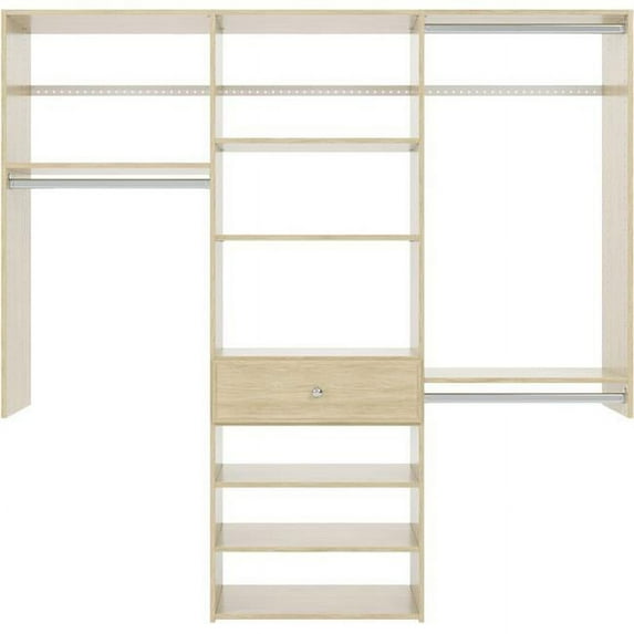 The Stow PH57-MJ 6 ft. Perfect Fit Reach-In Closet Organizer Kit, Honey Blonde