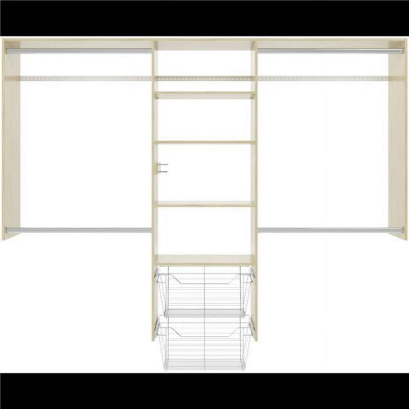 The Stow PH68-MJ 48-96 ft. Wide Entryway Convertible Walk-In Closet Kit, Honey Blonde