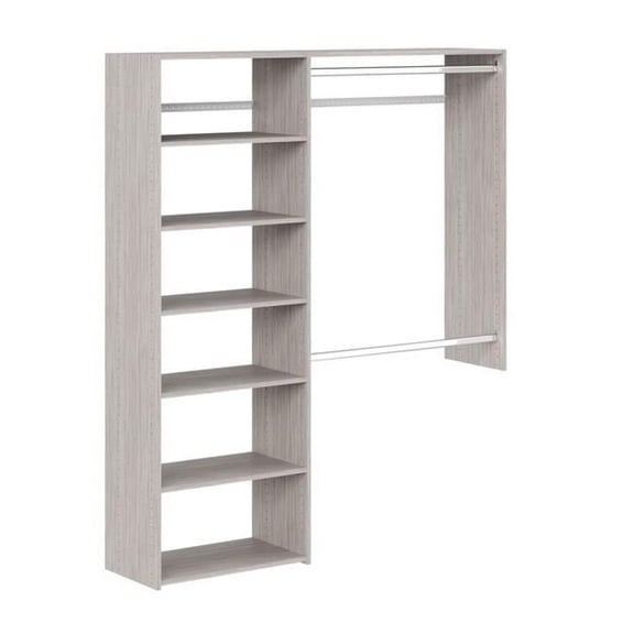 The Stow PH77-CG 3-5 ft. Wide Deluxe Plus Shelving Closet Kit, Weathered Grey