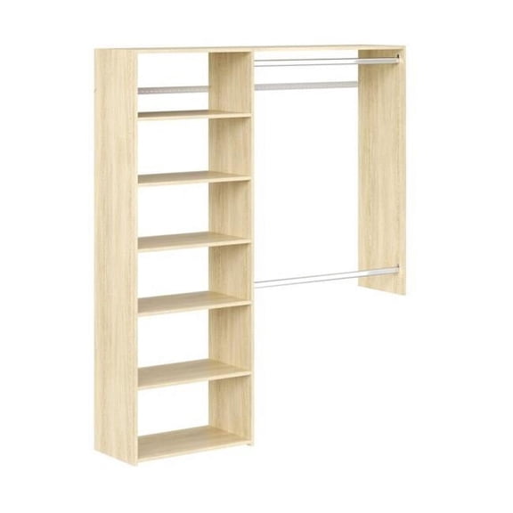 The Stow PH77-MJ 3-5 ft. Wide Deluxe Plus Shelving Closet Kit, Honey Blonde