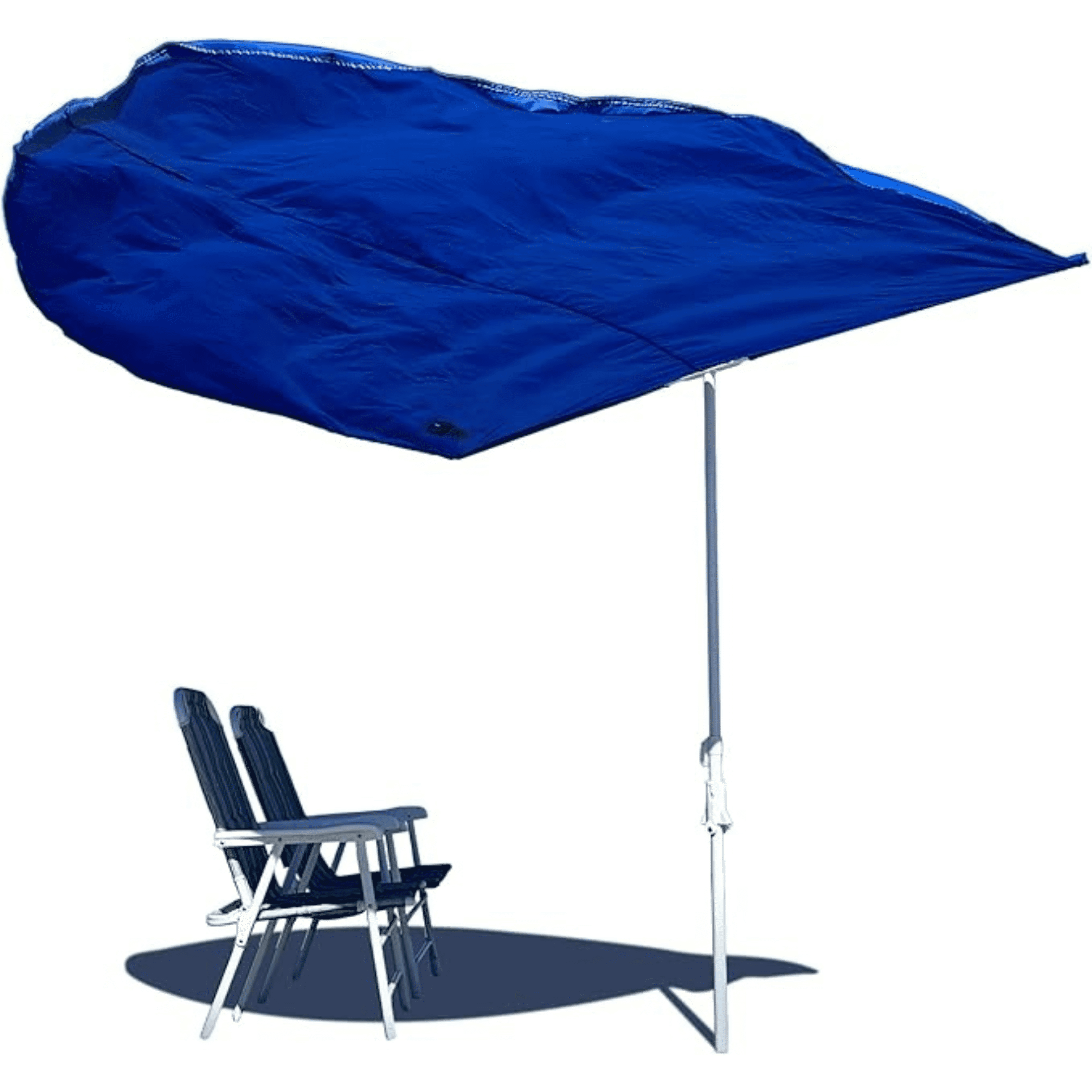 The Strand Umbrella Flat Beach Umbrella, Collapsible Blue