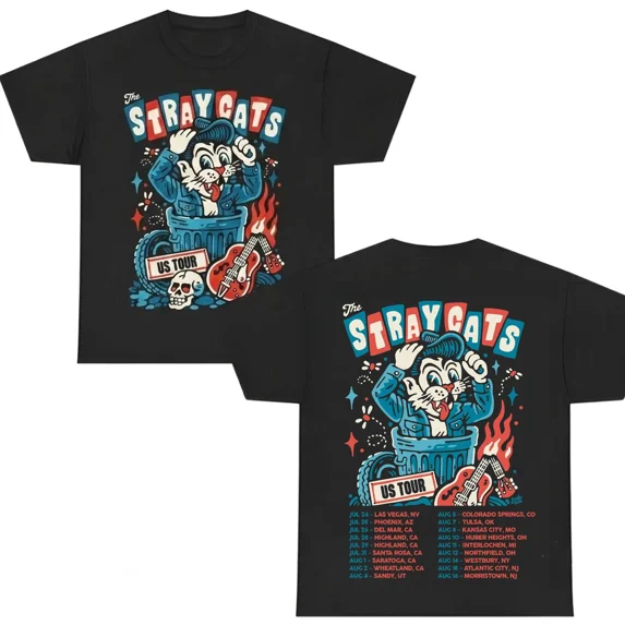 The Stray Cats 2026 US Fall Tour Dates T-Shirt For Fan