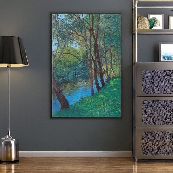 The Stream by Alfred Zoff /Poster Wall Art Reproduction Austrian Impressionism Print, Stretched Canvas 8x10in