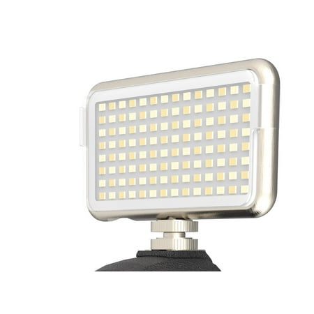 Digipower - The Streamer - 112 LED Rechargeable On Camera and Smartphone Compact Video Light 3100K-5500K - Silver