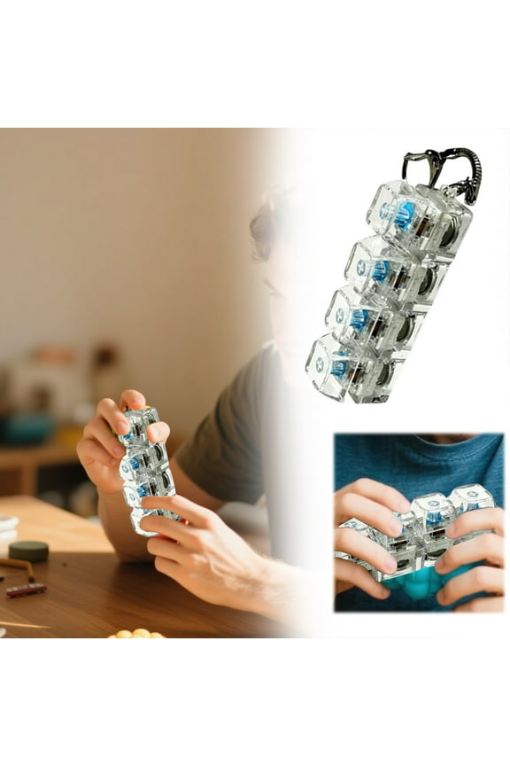The Stress Relieving Toy Mechanical Keyboard Keychain Keyboard Can Light Up Clear - 2x2.6x7.6cm