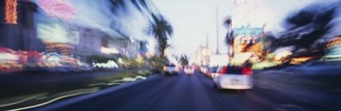 The Strip At Dusk Las Vegas Nevada USA Canvas Art - Panoramic Images (18 x 6)