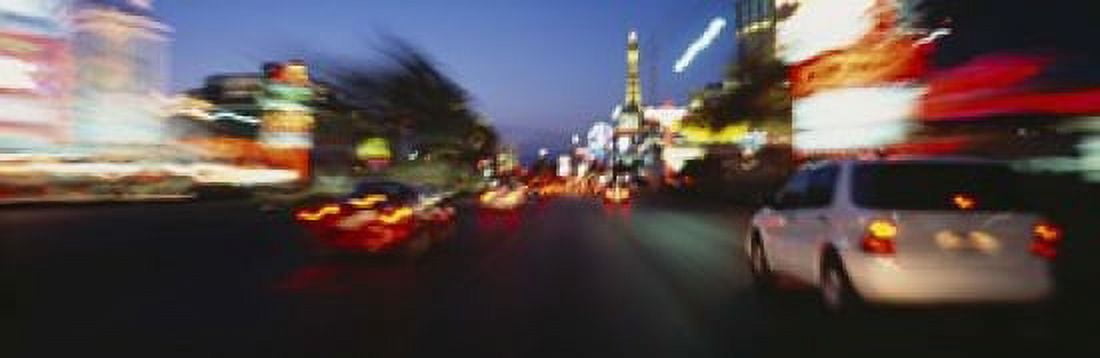 The Strip At Dusk Las Vegas Nevada USA Canvas Art - Panoramic Images (18 x 6)