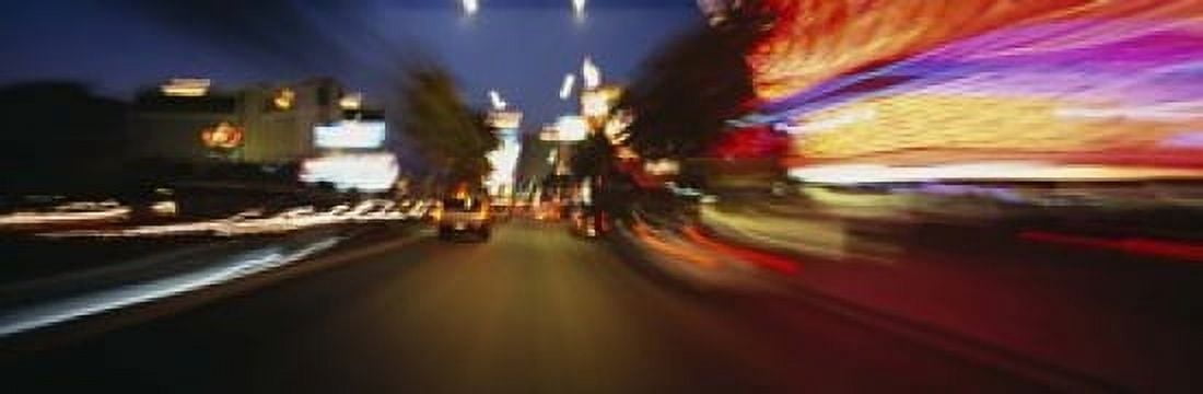 The Strip At Dusk Las Vegas Nevada USA Canvas Art - Panoramic Images (18 x 6)
