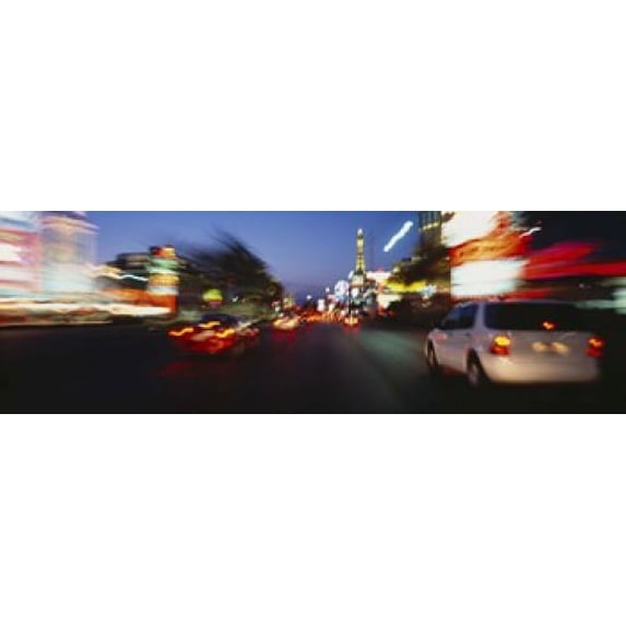 The Strip At Dusk, Las Vegas, Nevada, USA Poster Print (18 x 6)