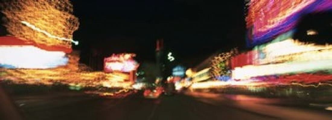 The Strip At Night Las Vegas Nevada USA Canvas Art - Panoramic Images (18 x 7)
