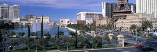 The Strip Las Vegas Nevada USA Canvas Art - Panoramic Images (36 x 12)
